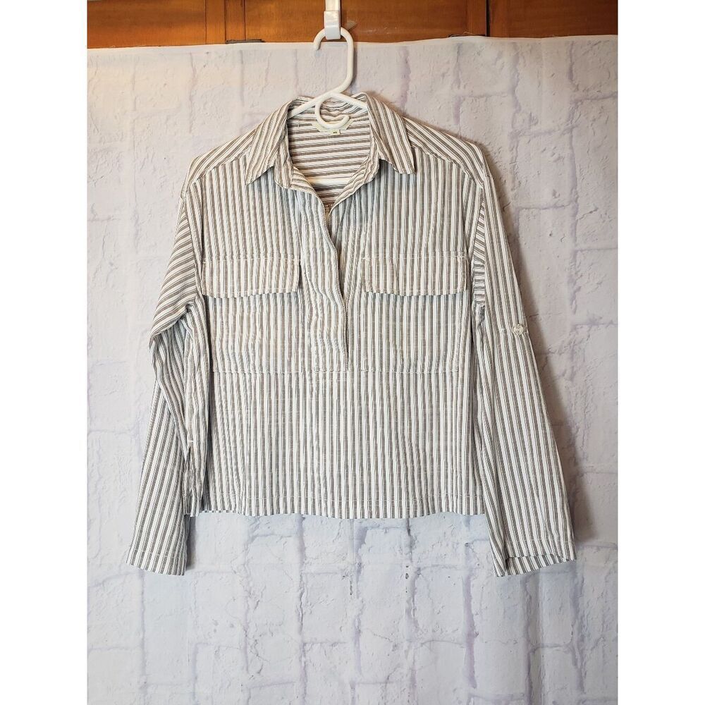 MAX STUDIO Boxy Striped Crop Top XS